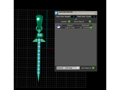 Diamond Gold Pendant 3D Printable Model 3D 프린트 모델
