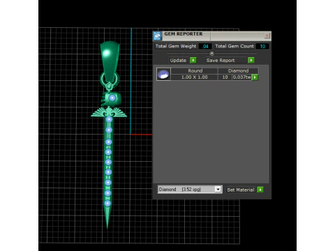 Diamond Gold Pendant 3D Printable Model 3D Print Model