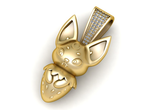 Baby Mouse Gold Pendant 3D 3Dプリントモデル