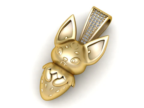 Baby Mouse Gold Pendant 3D 3D Print Model