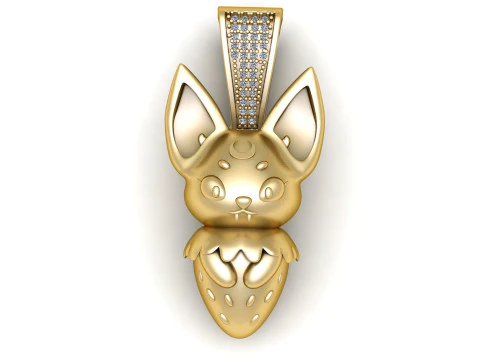 Baby Mouse Gold Pendant 3D 3D Print Model