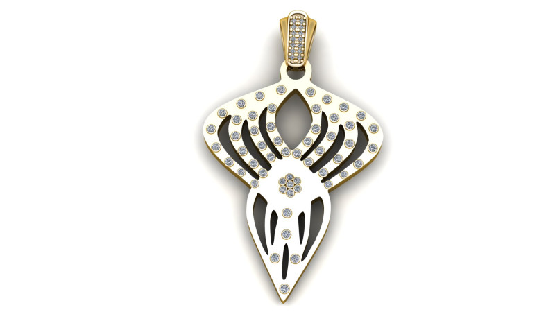 Gold Faces Pendant 3D Printable Model Model do druku 3D .c4d .max .obj .3ds .fbx .stl .blend