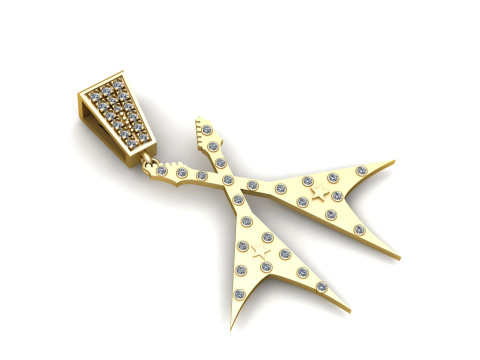 GITTAR Gold Pendant 3D Printable Model 3D 打印模型