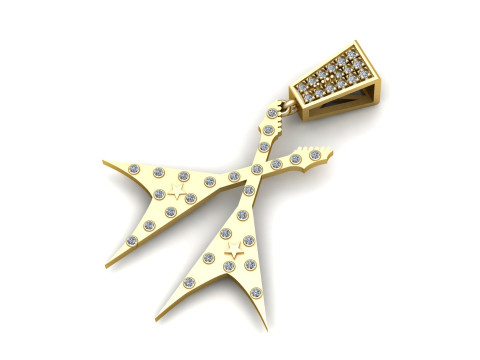 GITTAR Gold Pendant 3D Printable Model Modelo de impresión 3D