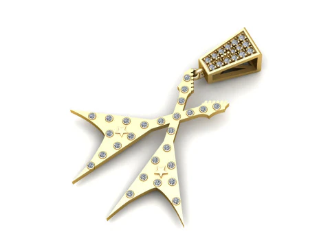 GITTAR Gold Pendant 3D Printable Model 3D Print Model