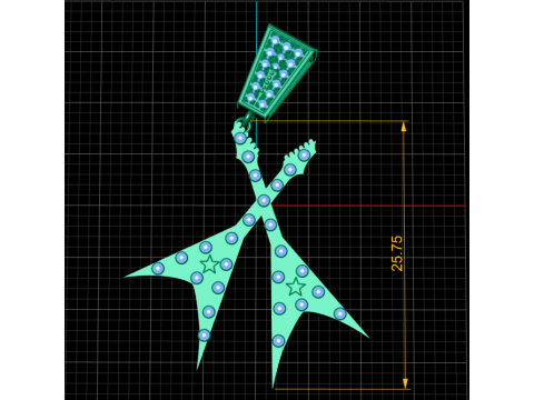 GITTAR Gold Pendant 3D Printable Model Modelo de impresión 3D