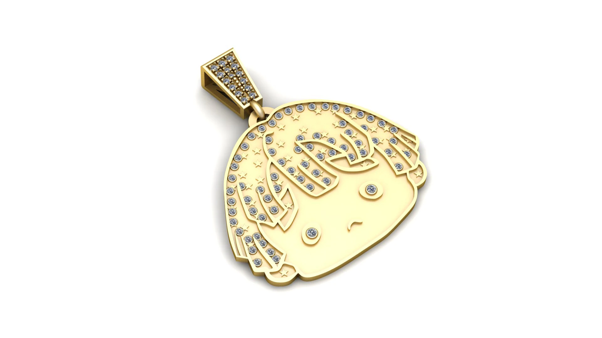 Baby boy gold pendant 3D Print Model .c4d .max .obj .3ds .fbx .stl .blend 