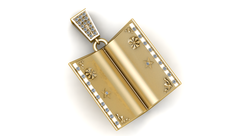 Polished Gold 3D Holy PENDANT 3D-printmodel .c4d .max .obj .3ds .fbx .stl .blend 