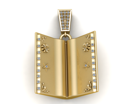 Polished Gold 3D Holy PENDANT 3D-printmodel