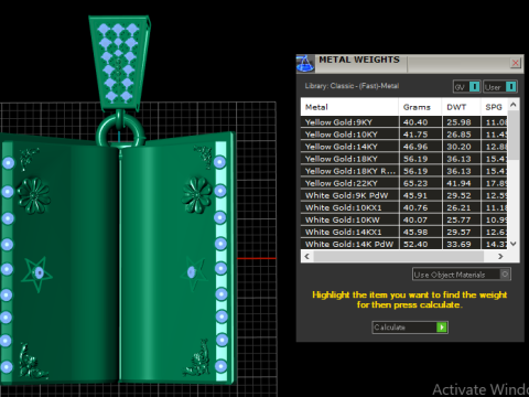 Polished Gold 3D Holy PENDANT 3D-printmodel