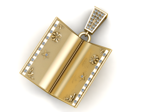 Polished Gold 3D Holy PENDANT 3D-printmodel