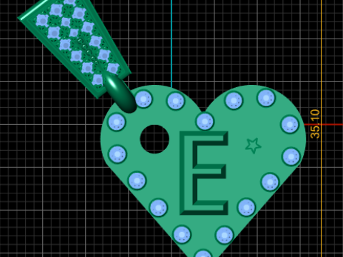 Letter Sliders Cham pendant Modèles 3D en vedette