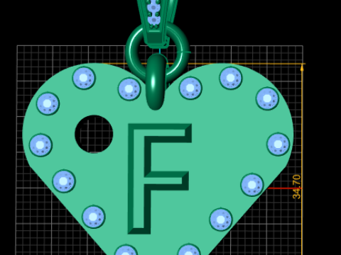Delicato ciondolo in oro Modello di stampa 3D