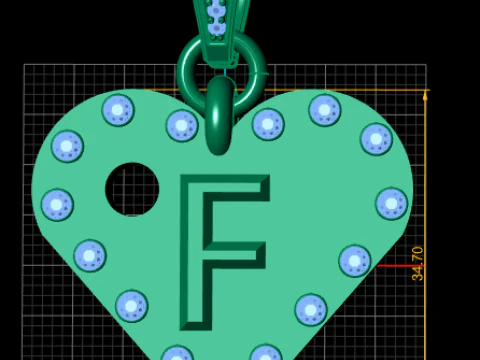 Delicate Gold pendant 3D Print Model