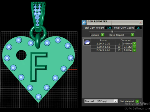 Delicate Gold pendant 3D Print Model