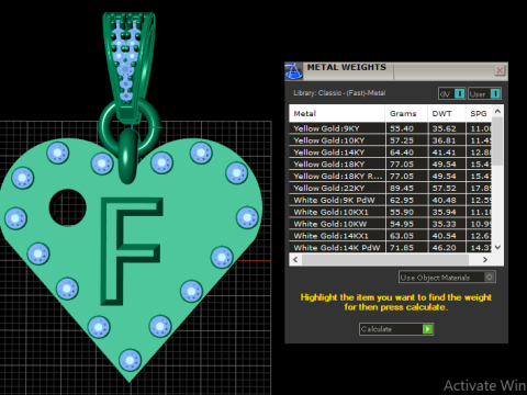 Delicato ciondolo in oro Modello di stampa 3D