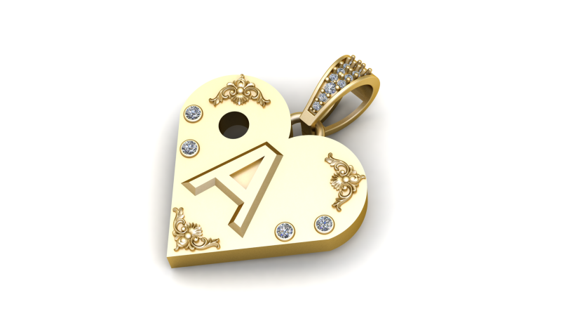 Buy Kanak Jewels Heart pendant Model do druku 3D .c4d .max .obj .3ds .fbx .stl .blend