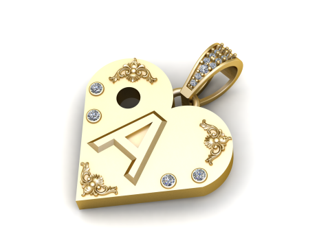 Buy Kanak Jewels Heart pendant 3D Print Model