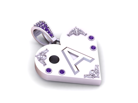 Buy Kanak Jewels Heart pendant Model do druku 3D