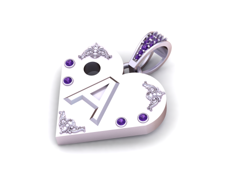 Buy Kanak Jewels Heart pendant Model do druku 3D