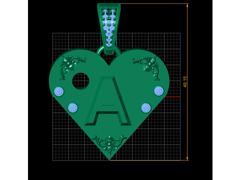 Buy Kanak Jewels Heart pendant Model do druku 3D