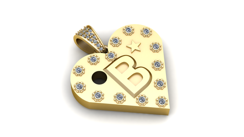 B PRINTABLE MODEL PENDANT Modelo de Impressão 3D .c4d .max .obj .3ds .fbx .stl .blend 