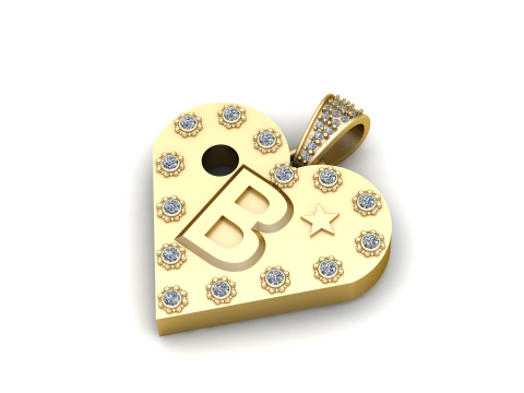 B PRINTABLE MODEL PENDANT Modelo de Impressão 3D