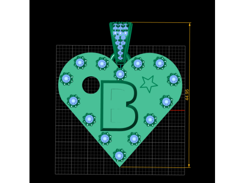 B PRINTABLE MODEL PENDANT Modelo de Impressão 3D