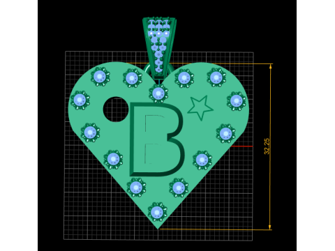 B PRINTABLE MODEL PENDANT Modelo de Impressão 3D