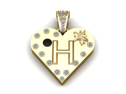 H GOLD HEARTM PENDANT Modèles 3D en vedette