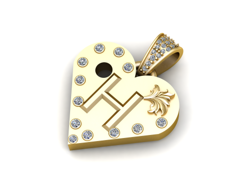 H GOLD HEARTM PENDANT Modèles 3D en vedette