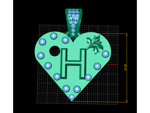 H GOLD HEARTM PENDANT Modèles 3D en vedette