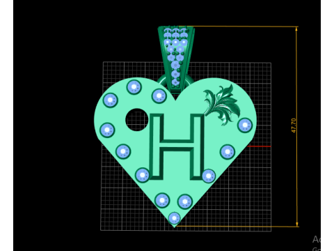 H GOLD HEARTM PENDANT Modèles 3D en vedette