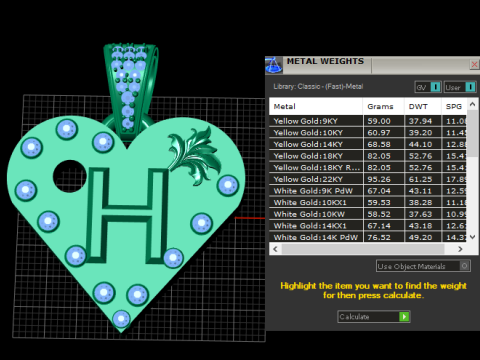 H GOLD HEARTM PENDANT Modèles 3D en vedette