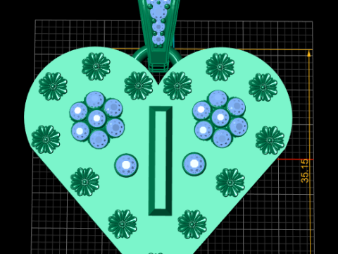 I GOLD HEART PENDANT 3D Принт Модель