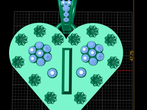 I GOLD HEART PENDANT 3D Принт Модель