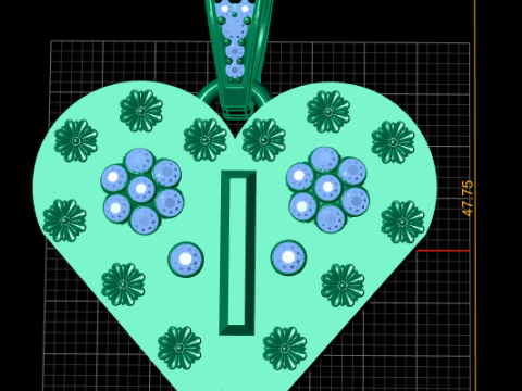 I GOLD HEART PENDANT 3D Print Model