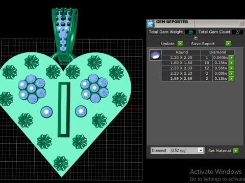 I GOLD HEART PENDANT 3D Принт Модель