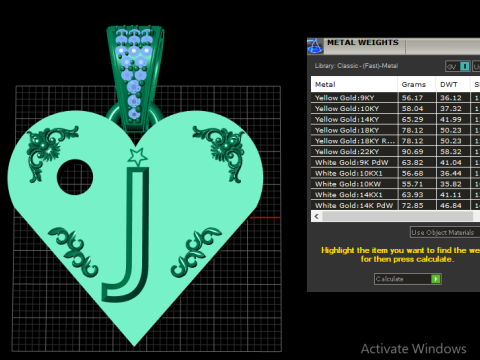 J GOLD HEART PENDANT 3D Print Model