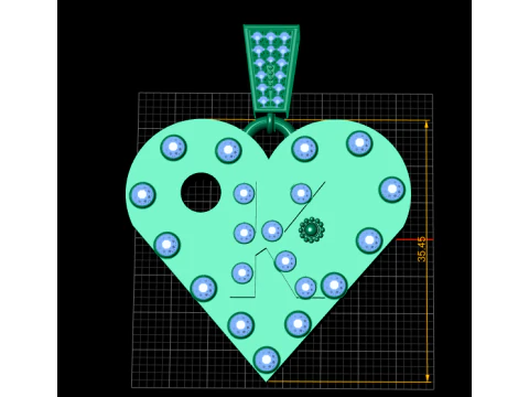 K GOLD HEART PENEDANT 3D Print Model