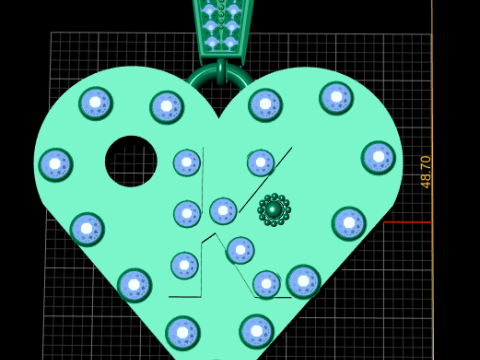 K GOLD HEART PENEDANT Modelo de Impressão 3D