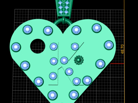 K GOLD HEART PENEDANT 3D Print Model