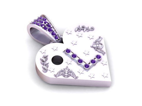 L GOLD HAERT PENDANT 3D-Druckmodell