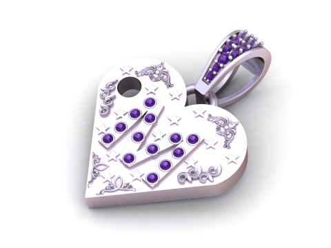 M GOLD HEART PENDANT Model do druku 3D
