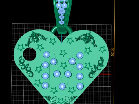 M GOLD HEART PENDANT Model do druku 3D