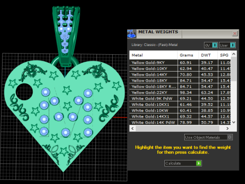 M GOLD HEART PENDANT Model do druku 3D