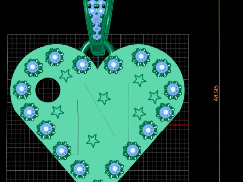 N GOLD HEART PENDANT 3D Print Model