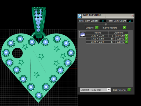 N GOLD HEART PENDANT 3Dプリントモデル