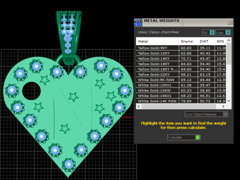 N GOLD HEART PENDANT 3Dプリントモデル