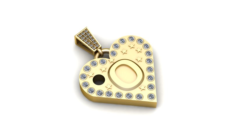 O GOLD HAEART PENDANT Modèles 3D en vedette .c4d .max .obj .3ds .fbx .stl .blend